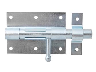 Bolzenriegel, mit befestigter Schlaufe, blau vz, Platte LxB95x67mm, Ges.-L135mm Bolzenriegel, mit befestigter Schlaufe, blau vz, Platte LxB95x67mm, Ges.-L135mm