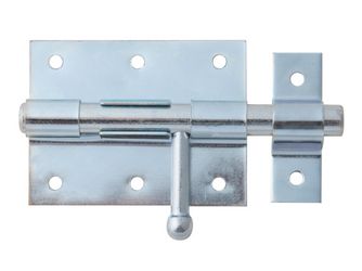 Bolzenriegel, mit befestigter Schlaufe, blau vz, Platte LxB 80x63mm, Ges.-L116mm Bolzenriegel, mit befestigter Schlaufe, blau vz, Platte LxB 80x63mm, Ges.-L116mm