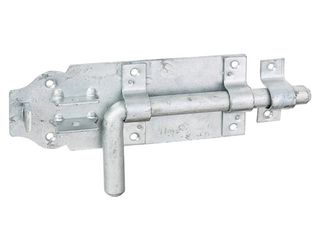 Bolzenriegel, mit befestigter Schlaufe, feuervz, Platte LxB180x70mm, Ges.-L230mm Bolzenriegel, mit befestigter Schlaufe, feuervz, Platte LxB180x70mm, Ges.-L230mm