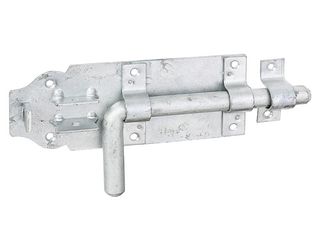 Bolzenriegel, mit befestigter Schlaufe, feuervz, Platte LxB180x70mm, Ges.-L230mm Bolzenriegel, mit befestigter Schlaufe, feuervz, Platte LxB180x70mm, Ges.-L230mm
