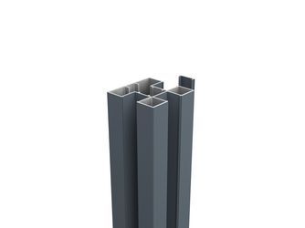 Boston Alu H Pfosten 75x75mm L-250cm RAL7016 inkl. Alu Abschlussprofil 6x24mm L-250cm RAL7016