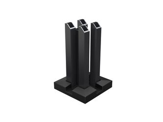 Boston Pfostenanker auf Platte 120x120x200mm für 75x75mm Pfosten, verstärkt RAL9005
