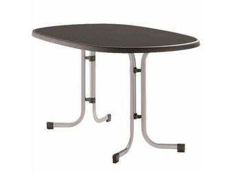 Boulevard-Klapptisch, 140x90x72cm, graphit Stahlrohr Gestell, Mecalit-Pro-Platte Boulevard-Klapptisch, 140x90x72cm, graphit Stahlrohr Gestell, Mecalit-Pro-Platte