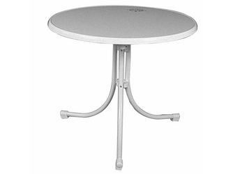Boulevard-Tisch Ø85cm, Sevelit-Tischpl., weiß StahlrohrGest., klappbar Boulevard-Tisch Ø85cm, Sevelit-Tischpl., weiß StahlrohrGest., klappbar