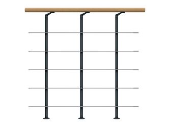 Brüstungsgeländer Edelstahl Erweiterungs-Set - Ahorn Anthrazit - Cork Dublin Basel