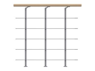 Brüstungsgeländer Edelstahl Erweiterungs-Set - Ahorn Perlgrau - Cork Dublin Basel