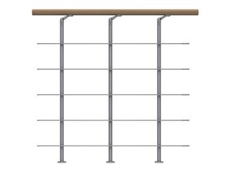 Brüstungsgeländer Edelstahl Erweiterungs-Set - Eiche Perlgrau - Cork Dublin Basel