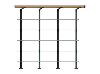 Brüstungsgeländer Edelstahl Starter-Set - Ahorn Anthrazit - Cork Dublin Basel