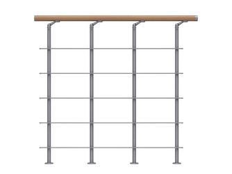 Brüstungsgeländer Edelstahl Starter-Set - Buche Perlgrau - Cork Dublin Basel