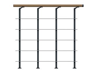 Brüstungsgeländer Edelstahl Starter-Set - Eiche Anthrazit - Cork Dublin Basel