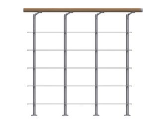 Brüstungsgeländer Edelstahl Starter-Set - Eiche Perlgrau - Cork Dublin Basel