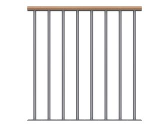 Brüstungsgeländer Einzelstab Erweiterungs-Set - Buche Perlgrau - Cork Dublin Basel