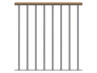 Brüstungsgeländer Einzelstab Erweiterungs-Set - Eiche Perlgrau - Cork Dublin Basel