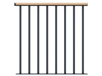 Brüstungsgeländer Einzelstab Starter-Set - Ahorn Anthrazit - Cork Dublin Basel