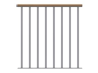 Brüstungsgeländer Einzelstab Starter-Set - Eiche Anthrazit - Cork Dublin Basel