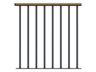 Brüstungsgeländer Einzelstab Starter-Set - Eiche Perlgrau - Cork Dublin Basel