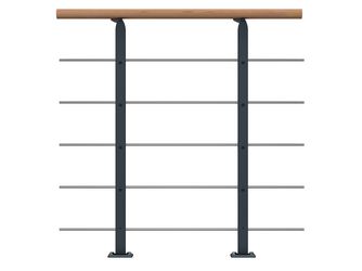 Brüstungsgeländer Erweiterungs-Set - Eiche weiß Anthrazit - Frankfurt Hamburg Berlin, Sydney