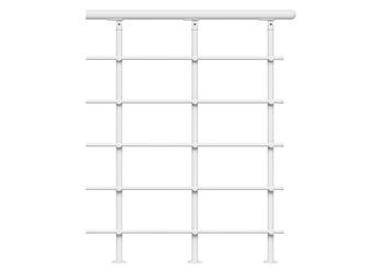 Brüstungsgeländer Erweiterungspaket Oslo Material Metall, pulverbesch., weiß Kunststoffstäbe Verpackungseinheit 1 m