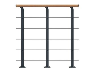 Brüstungsgeländer Starter-Set - Buche Anthrazit - Frankfurt Hamburg Berlin, Sydney