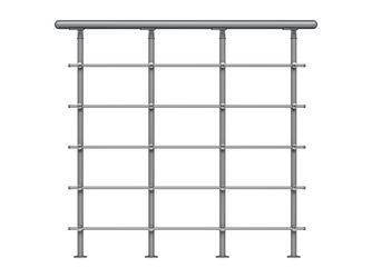 Brüstungsgeländer Startpaket Oslo Material Metall, pulverbesch., grau Edelstahlstäbe,Verpackungseinheit 1 m