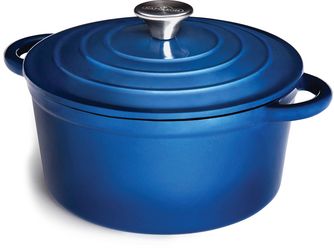 Bräter aus Gusseisen, blau emailliert, Ø 23cm, 4L