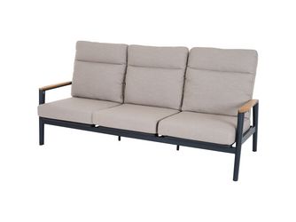 CORTINA 3er Bank matt anthrazit/natur Bedruckt, Bez. 70% Baumw. und 30% Polyester