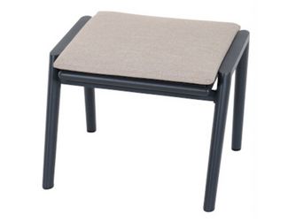 CORTINA Hocker matt anthrazit/natur Bedruckt, Bez. 70% Baumw. und 30% Polyester