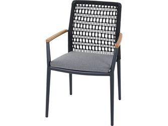 CORTINA Stapelsessel matt anthrazit/grau Bedruckt, Bez. 70% Baumw. und 30% Polyester