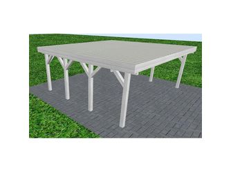 Carport Büsum KT Select Holzblende, Flachdach mit Stahl-Trapezplatten Antikondens Carport Büsum KT Select Holzblende, Flachdach mit Stahl-Trapezplatten Antikondens