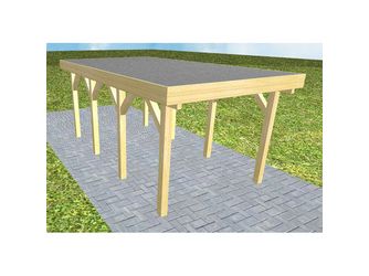 Carport Bergen KF Classic Holzblende, Flachdach mit EPDM Folie Carport Bergen KF Classic Holzblende, Flachdach mit EPDM Folie