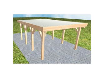 Carport Borkum KT Perfect Holzblende, Flachdach mit Stahl-Trapezplatten Antikondens Carport Borkum KT Perfect Holzblende, Flachdach mit Stahl-Trapezplatten Antikondens