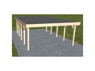 Carport Burg MF Natur Holzblende, Flachdach mit EPDM Folie Carport Burg MF Natur Holzblende, Flachdach mit EPDM Folie