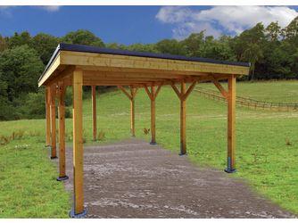 Carport CPF-3854 Skand. Fichte Flachdach 338x501cm