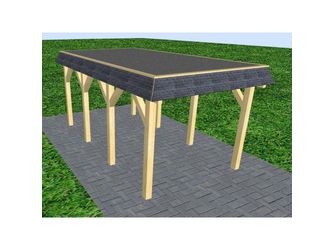 Carport Gettorf KF Classic Walmblende, Flachdach mit EPDM Folie Carport Gettorf KF Classic Walmblende, Flachdach mit EPDM Folie