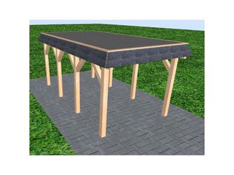 Carport Gettorf KF Perfect Walmblende, Flachdach mit EPDM Folie Carport Gettorf KF Perfect Walmblende, Flachdach mit EPDM Folie