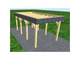 Carport Gettorf KO Classic Walmblende, Flachdach ohne Bedachung Carport Gettorf KO Classic Walmblende, Flachdach ohne Bedachung