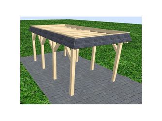 Carport Gettorf KO Master Walmblende, Flachdach ohne Bedachung Carport Gettorf KO Master Walmblende, Flachdach ohne Bedachung