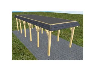 Carport Gettorf LF Classic Walmblende, Flachdach mit EPDM Folie Carport Gettorf LF Classic Walmblende, Flachdach mit EPDM Folie