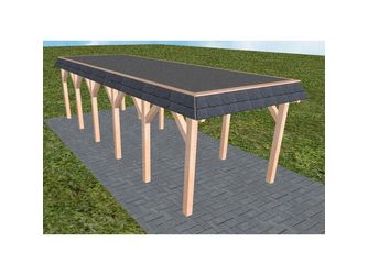 Carport Gettorf LF Natur Walmblende, Flachdach mit EPDM Folie Carport Gettorf LF Natur Walmblende, Flachdach mit EPDM Folie