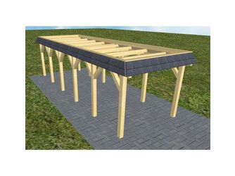 Carport Gettorf LO Classic Walmblende, Flachdach ohne Bedachung Carport Gettorf LO Classic Walmblende, Flachdach ohne Bedachung