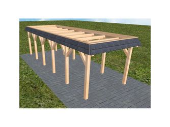 Carport Gettorf LO Perfect Walmblende, Flachdach ohne Bedachung Carport Gettorf LO Perfect Walmblende, Flachdach ohne Bedachung