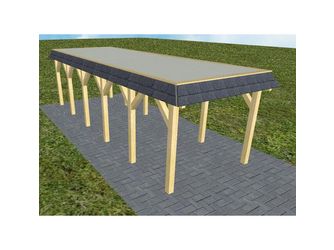 Carport Gettorf LT Classic Walmblende, Flachdach mit Stahl-Trapezplatten Antikondens Carport Gettorf LT Classic Walmblende, Flachdach mit Stahl-Trapezplatten Antikondens