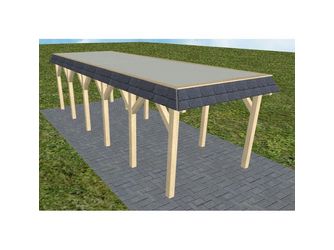 Carport Gettorf LT Master Walmblende, Flachdach mit Stahl-Trapezplatten Antikondens Carport Gettorf LT Master Walmblende, Flachdach mit Stahl-Trapezplatten Antikondens
