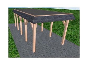 Carport Gettorf MF Natur Walmblende, Flachdach mit EPDM Folie Carport Gettorf MF Natur Walmblende, Flachdach mit EPDM Folie