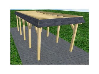 Carport Gettorf MO Classic Walmblende, Flachdach ohne Bedachung Carport Gettorf MO Classic Walmblende, Flachdach ohne Bedachung