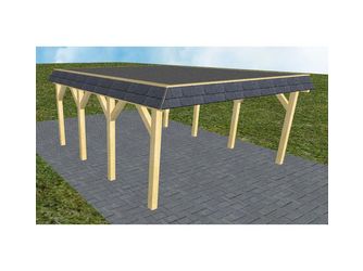 Carport Glücksburg KF Classic Walmblende, Flachdach mit EPDM Folie Carport Glücksburg KF Classic Walmblende, Flachdach mit EPDM Folie