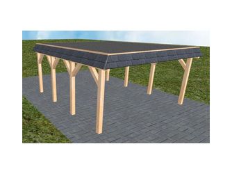 Carport Glücksburg KF Perfect Walmblende, Flachdach mit EPDM Folie