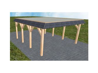 Carport Glücksburg KT Perfect Walmblende, Flachdach mit Stahl-Trapezplatten Antikondens Carport Glücksburg KT Perfect Walmblende, Flachdach mit Stahl-Trapezplatten Antikondens