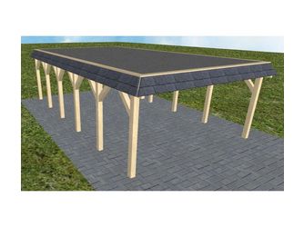 Carport Glücksburg LF Master Walmblende, Flachdach mit EPDM Folie