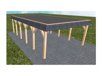 Carport Glücksburg LF Perfect Walmblende, Flachdach mit EPDM Folie Carport Glücksburg LF Perfect Walmblende, Flachdach mit EPDM Folie